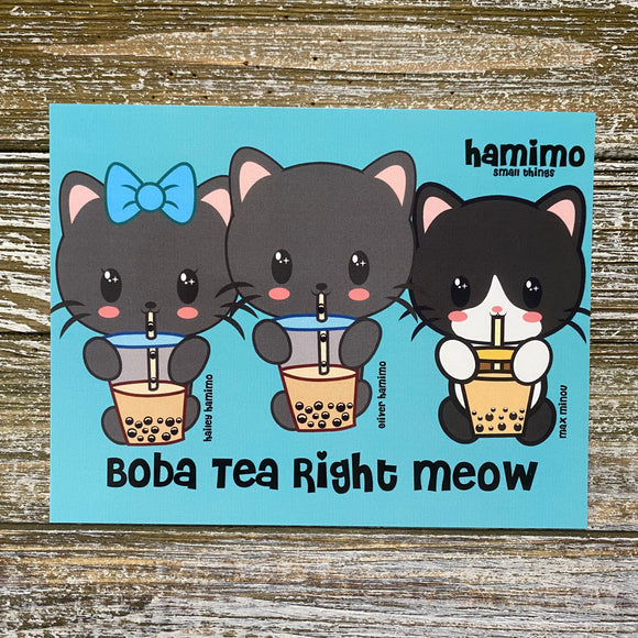Boba Tea Right Meow Postcard
