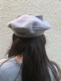 Hamimo Blue Bow Beret with Cat Ears