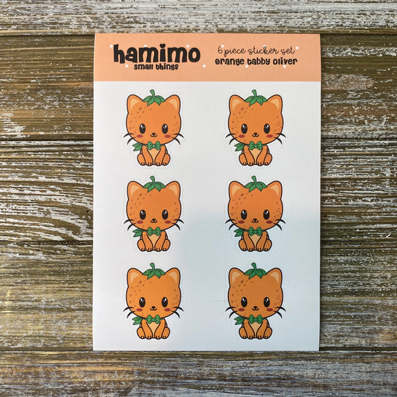 Orange Tabby Oliver Hamimo Sticker Sheet