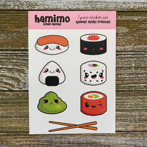 Kawaii Sushi Friends Sticker Sheet