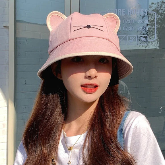 Pink Cat Bucket Hat