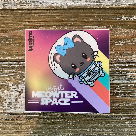 Visit Meowter Space Vinyl Sticker