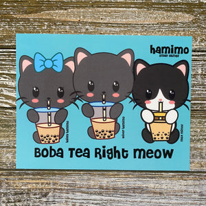 Boba Tea Right Meow Postcard