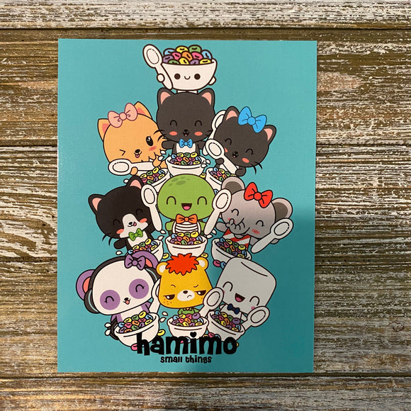 Hamimo Cereal Friends Postcard