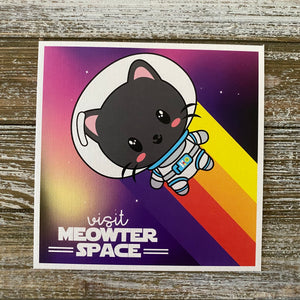 Visit Meowter Space Oliver Hamimo 5x5 Art Print