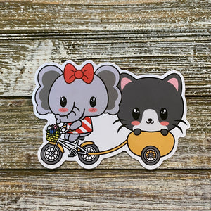 Hamimo Bike Friends Elphie Klappar and Max Minou Vinyl Sticker