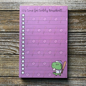 It's Time For Teddy Rex Baseball Notepad
