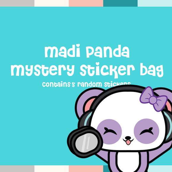 Madi Panda Vinyl Sticker Mystery Pack -- 5 Randomly Selected, Popular Stickers