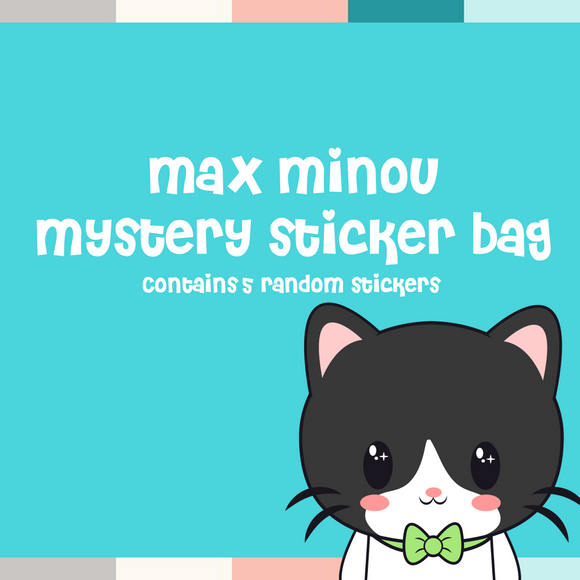 Max Minou Vinyl Sticker Mystery Pack -- 5 Randomly Selected, Popular Stickers